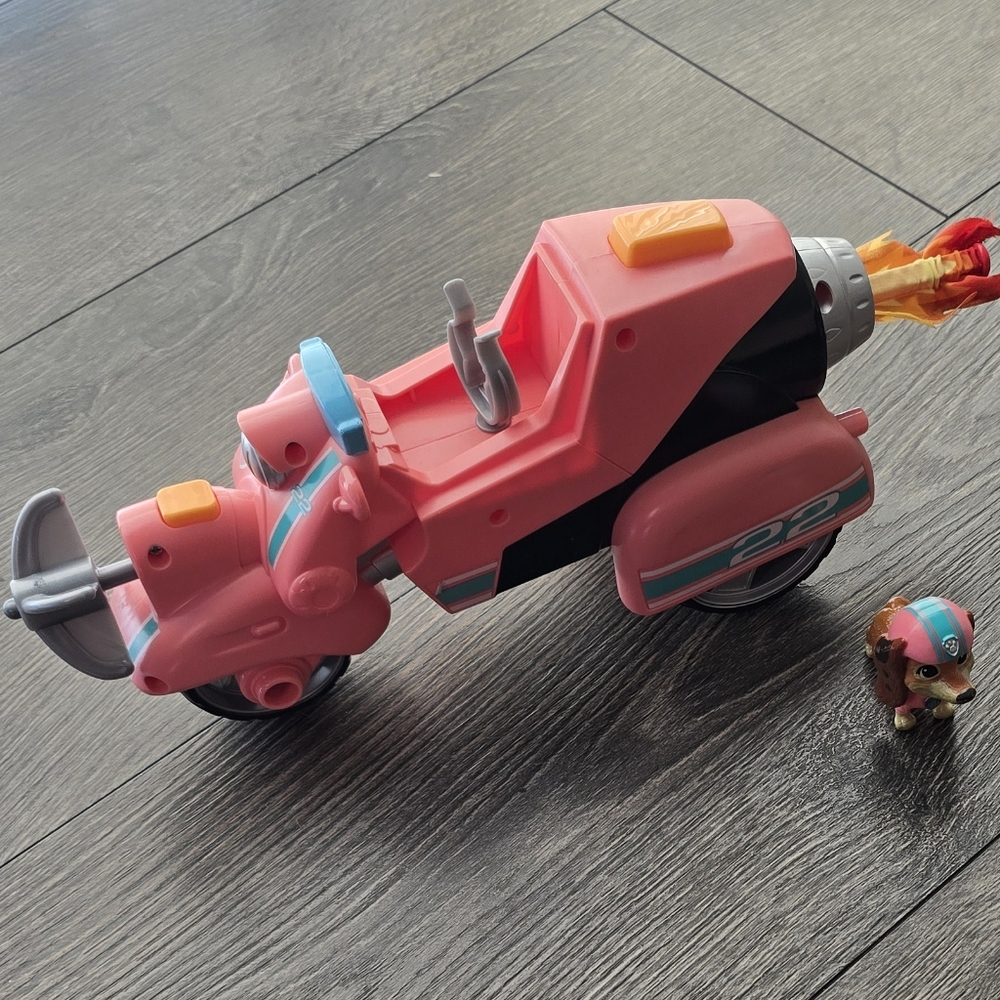 Pink Toy Motorcycle with Action Figure